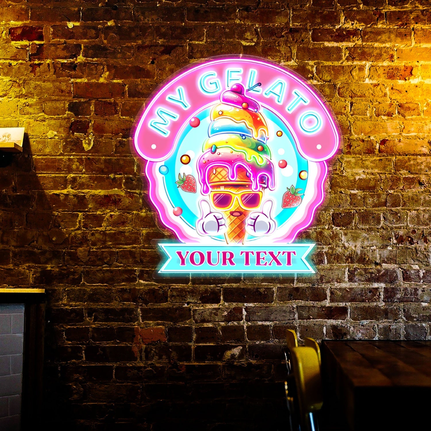 Custom My Gelato Ice Cream Acrylic Led Neon Sign | Shineneon