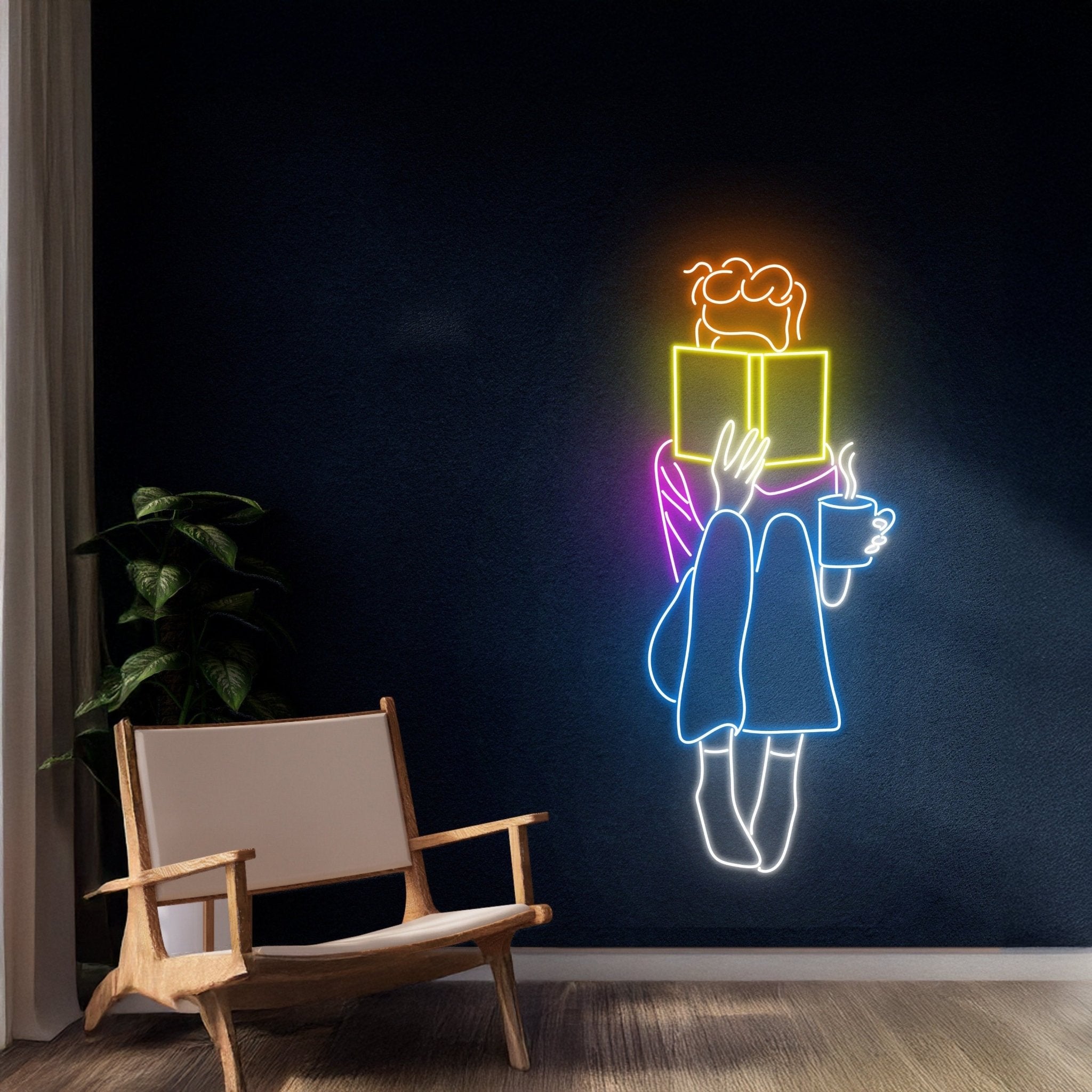 Custom Woman Reads Book Neon Sign - Shineneon