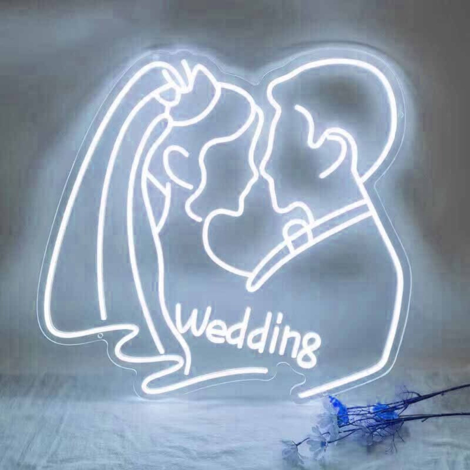 Customize Abstract Kissing Couple Wedding Neon Sign | Shineneon