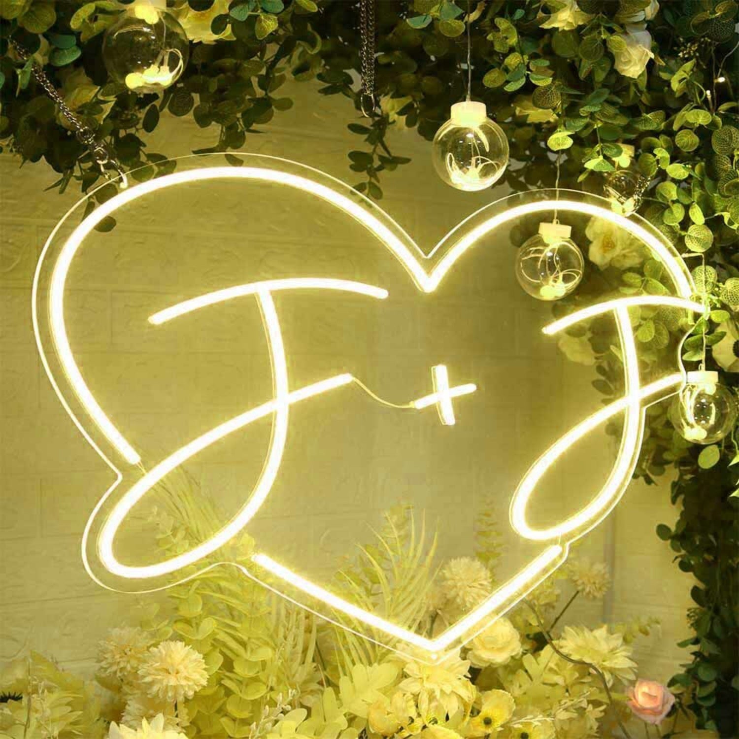 Customize Initials In The Heart Led Neon Sign | Shineneon