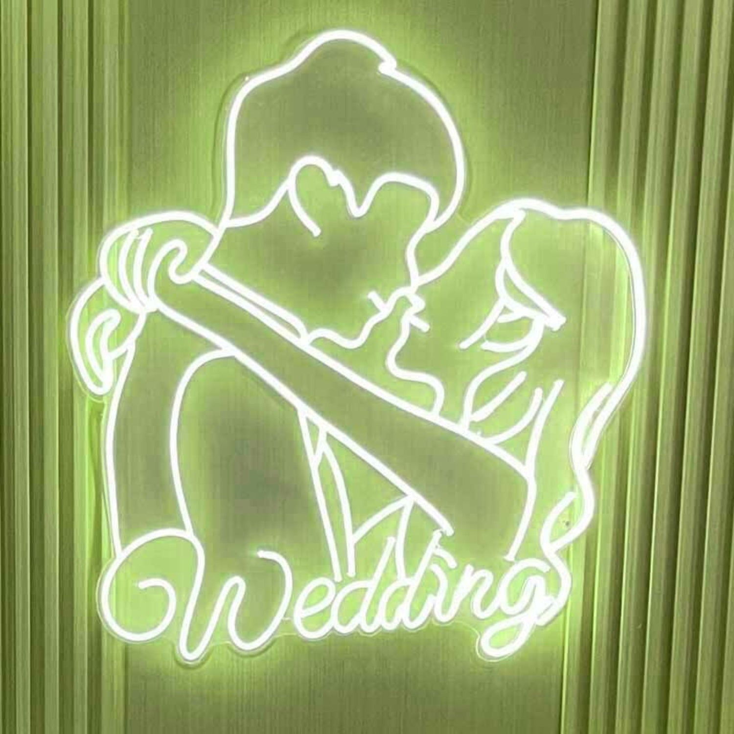 Customize Romantic Bride And Groom Embrace Kiss Neon Light | Shineneon