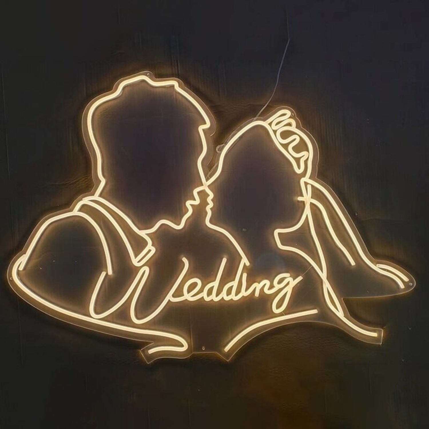 Customize Suit Groom And Crown Bride Romantic Portrait Neon Sign | Shineneon