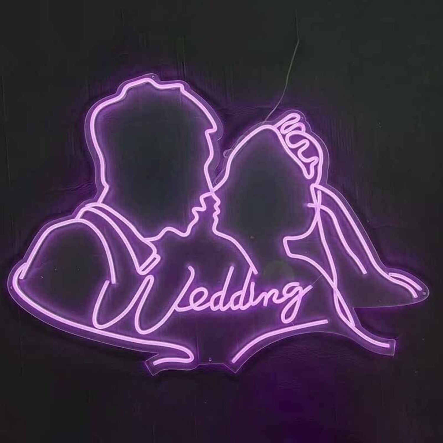 Customize Suit Groom And Crown Bride Romantic Portrait Neon Sign | Shineneon