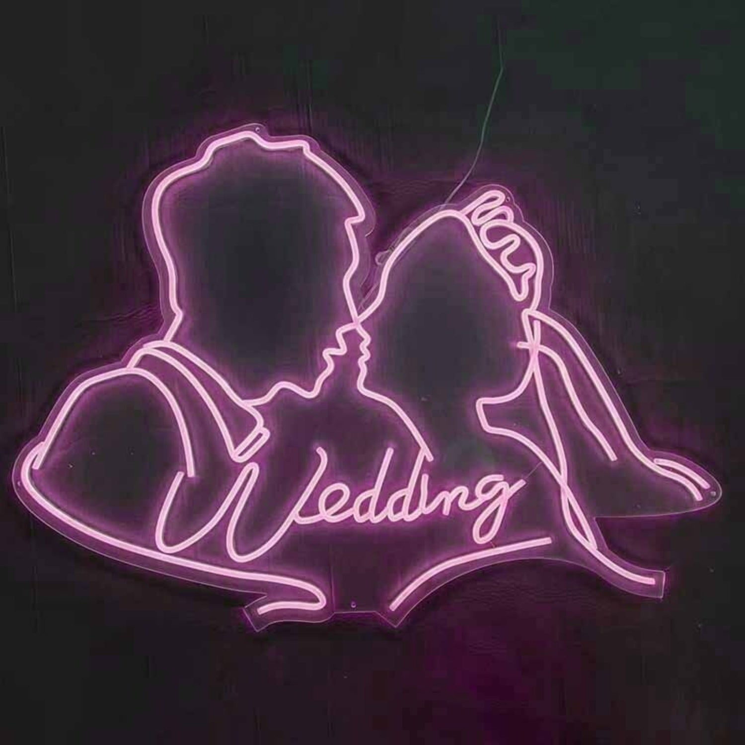 Customize Suit Groom And Crown Bride Romantic Portrait Neon Sign | Shineneon