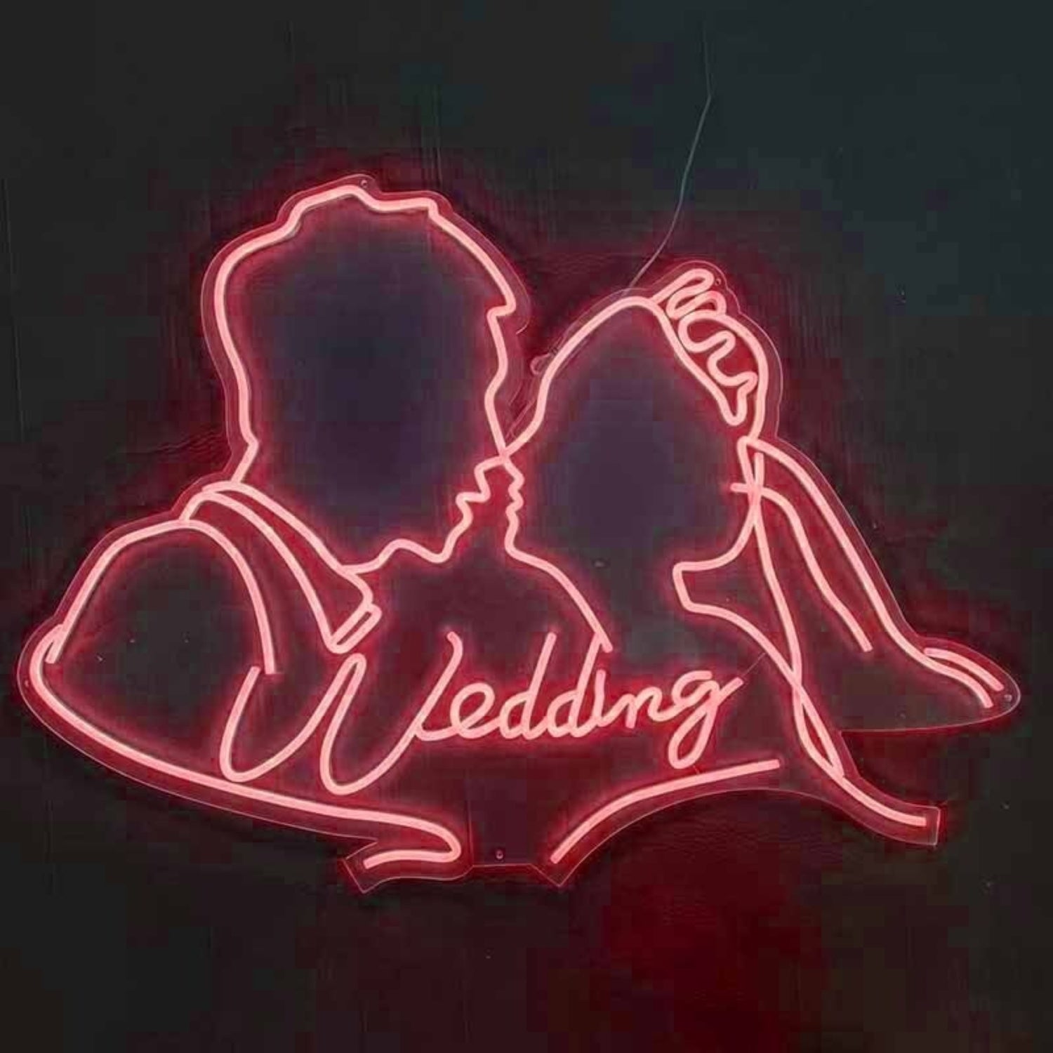 Customize Suit Groom And Crown Bride Romantic Portrait Neon Sign | Shineneon