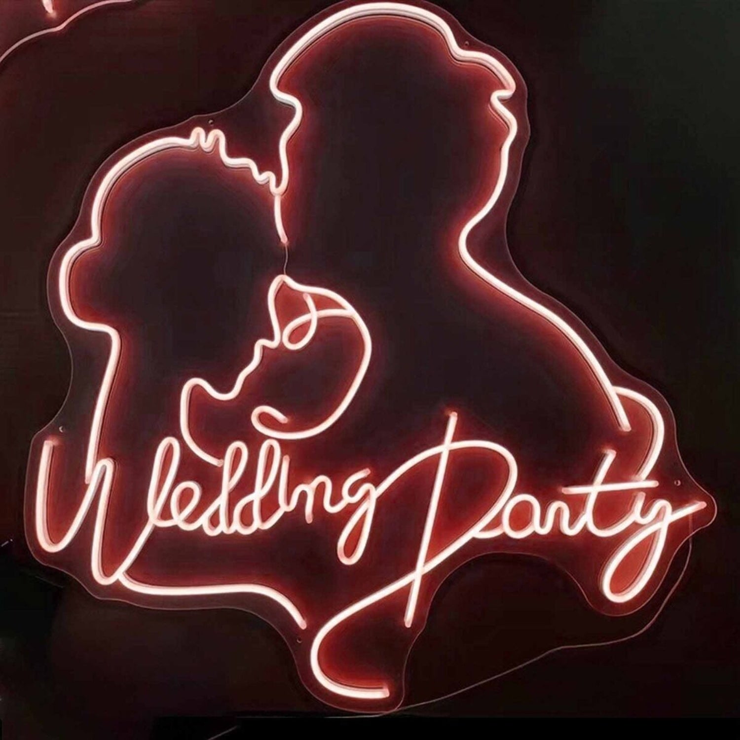 Customize Wedding Party Romantic Kissing Couple Portrait Neon Sign | Shineneon