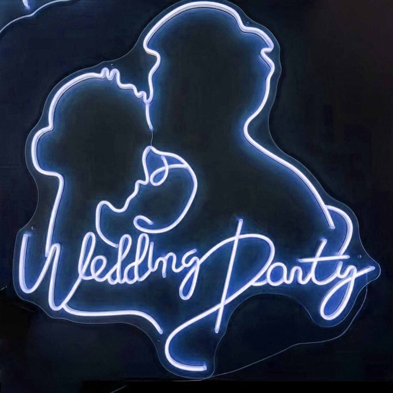 Customize Wedding Party Romantic Kissing Couple Portrait Neon Sign | Shineneon