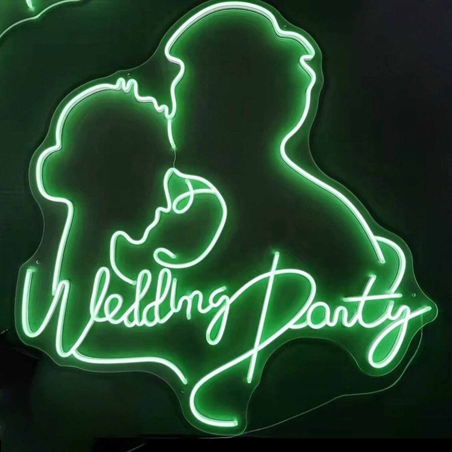 Customize Wedding Party Romantic Kissing Couple Portrait Neon Sign | Shineneon