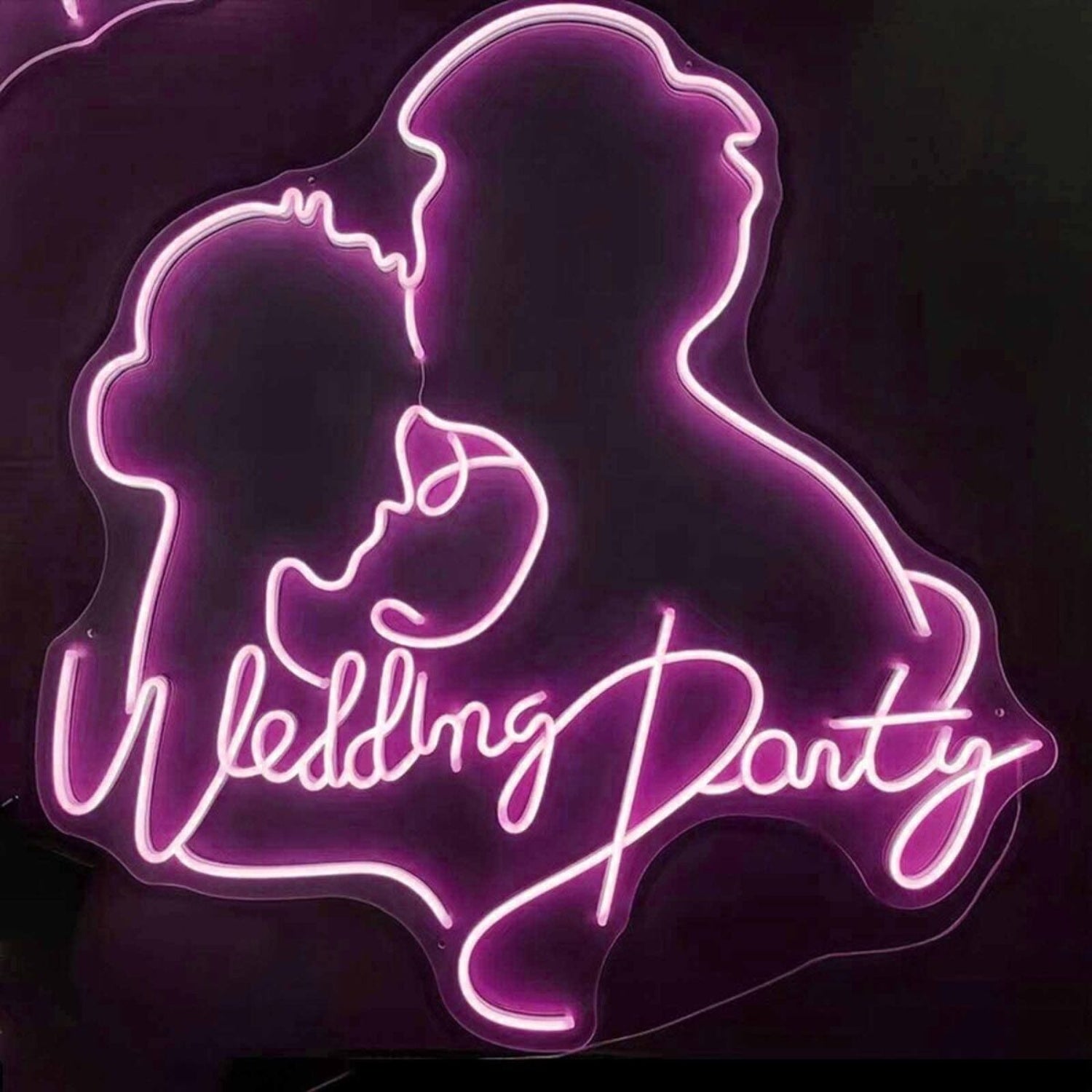Customize Wedding Party Romantic Kissing Couple Portrait Neon Sign | Shineneon