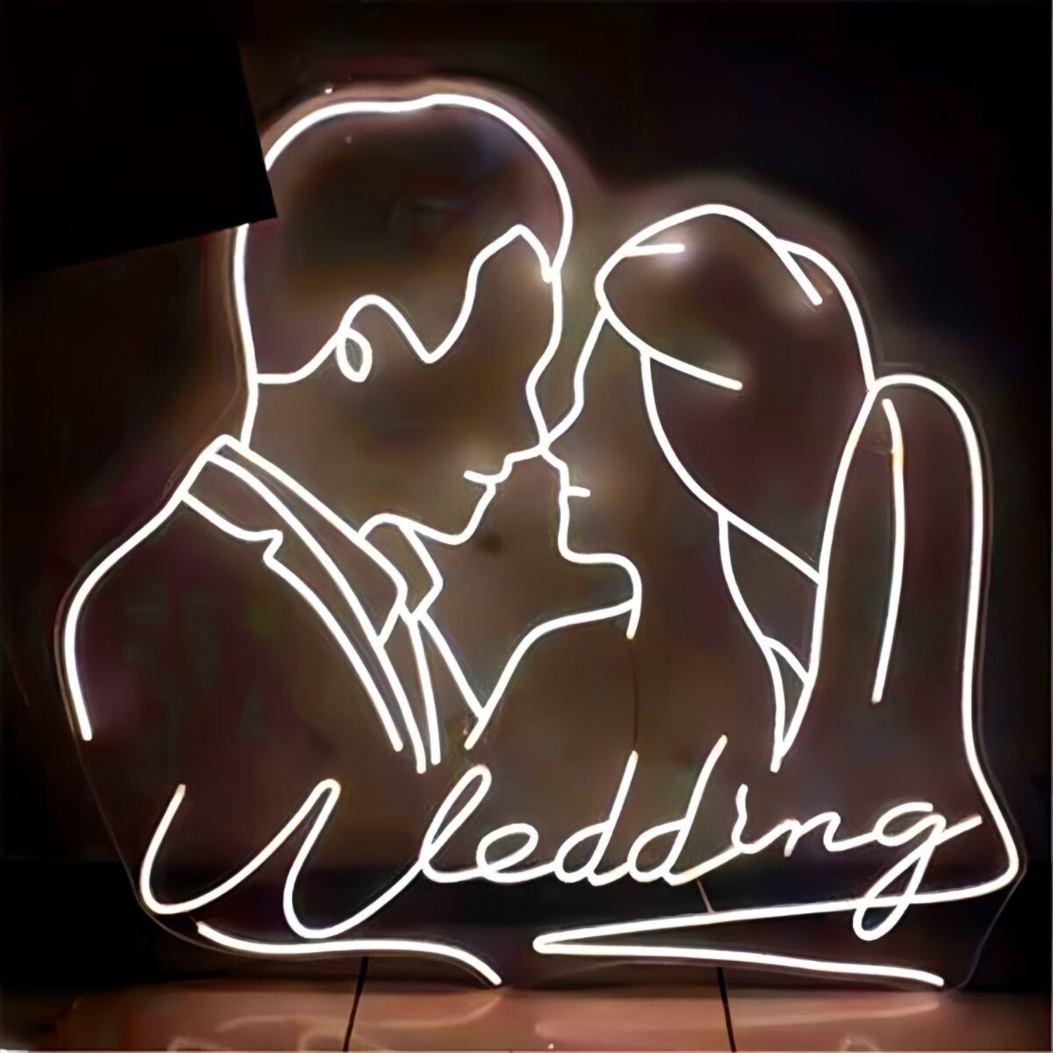 Customize Wedding Romantic Kissing Couple Portrait Neon Sign | Shineneon
