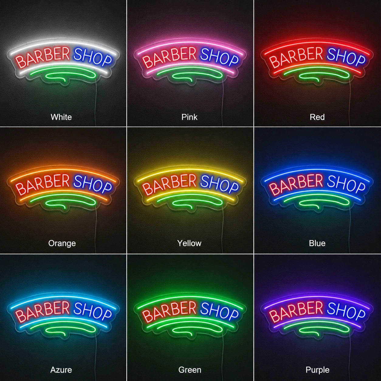 Cut And Shave Wall Neon Sign LED Neon Sign color grid