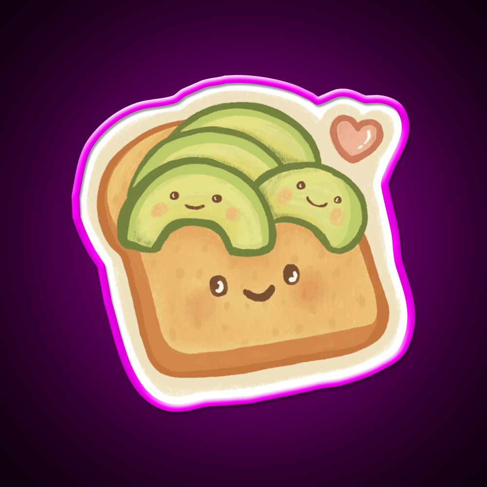 Cute Avocado Toast Snack Food Led Neon Sign Rgb Color - Shineneon