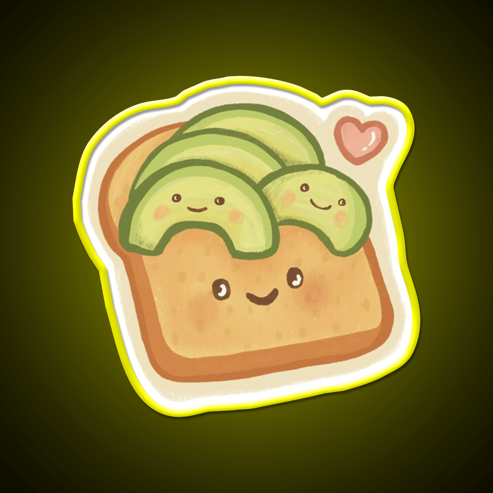 Cute Avocado Toast Snack Food Led Neon Sign Rgb Color - Shineneon