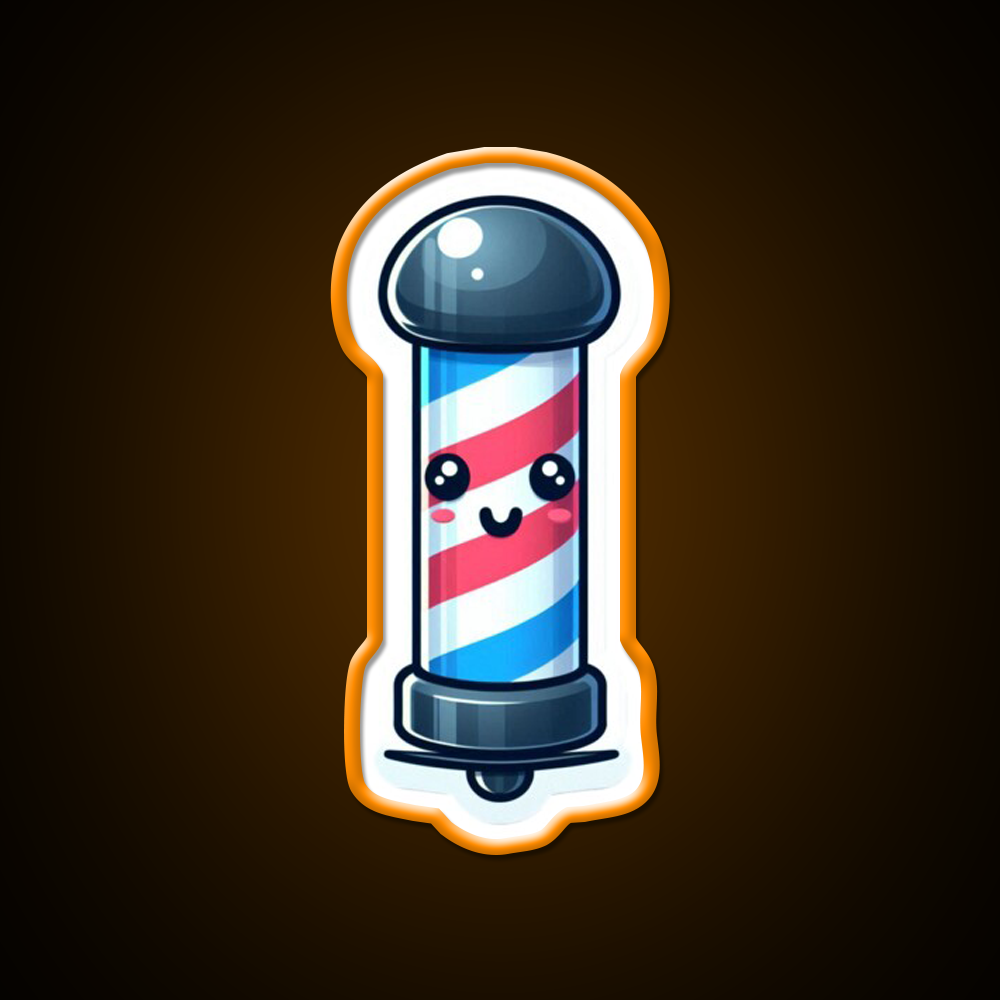 Cute Barbers Pole Barber Shop Haircut Led Neon Sign