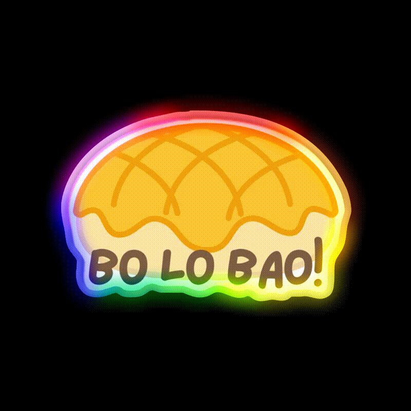 Cute Bo Lo Bao Pineapple Bun Led Neon Sign Chinese Food Rgb Color