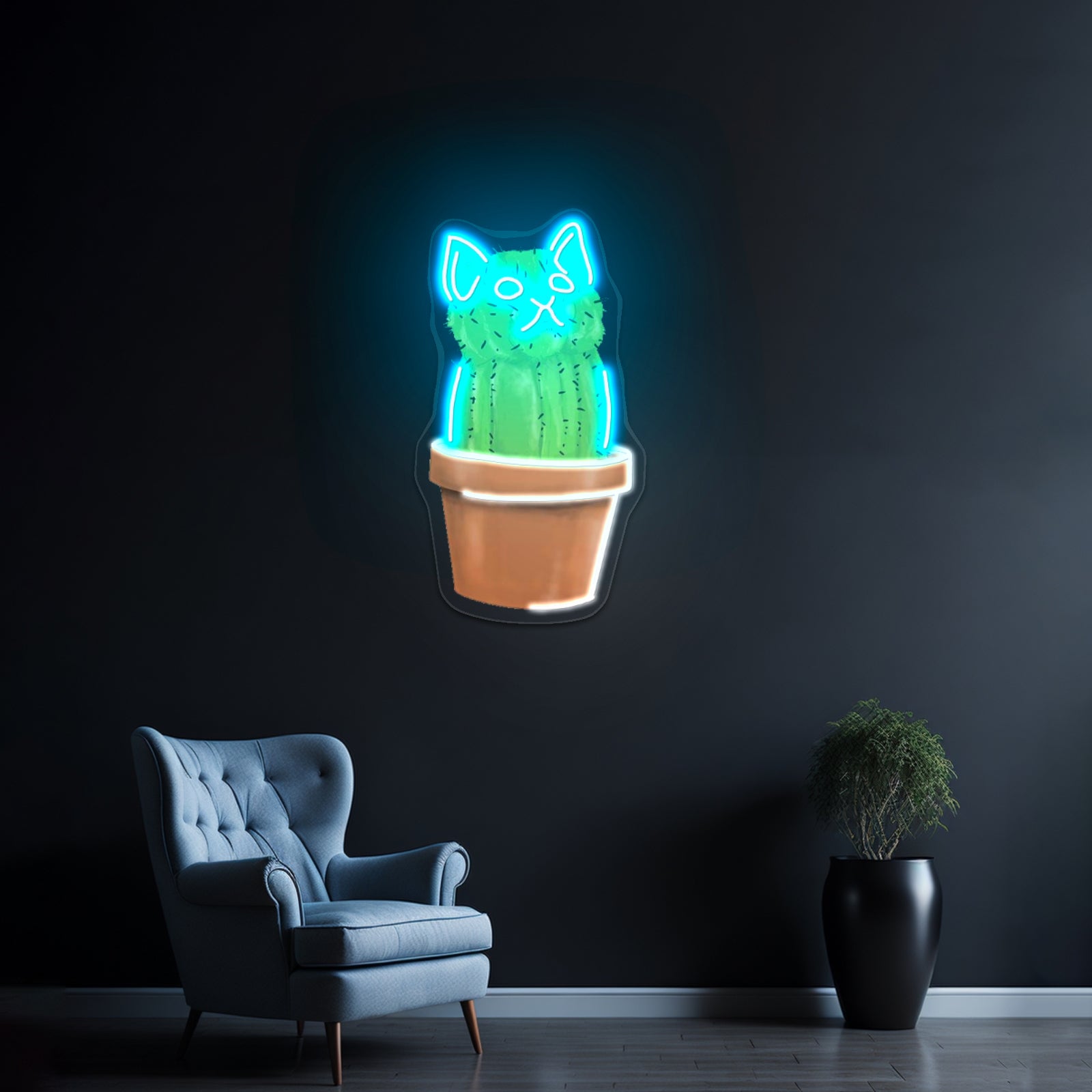 Cute Cacti Cat Neon Signs
