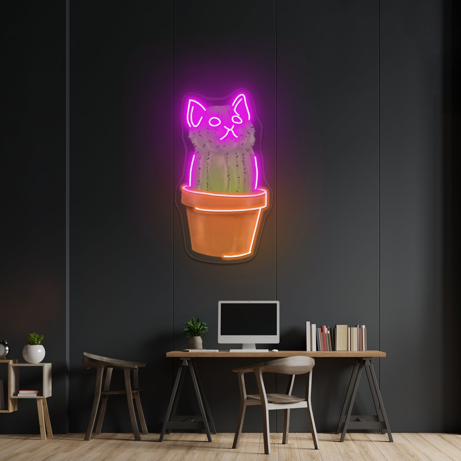 Cute Cacti Cat Neon Signs
