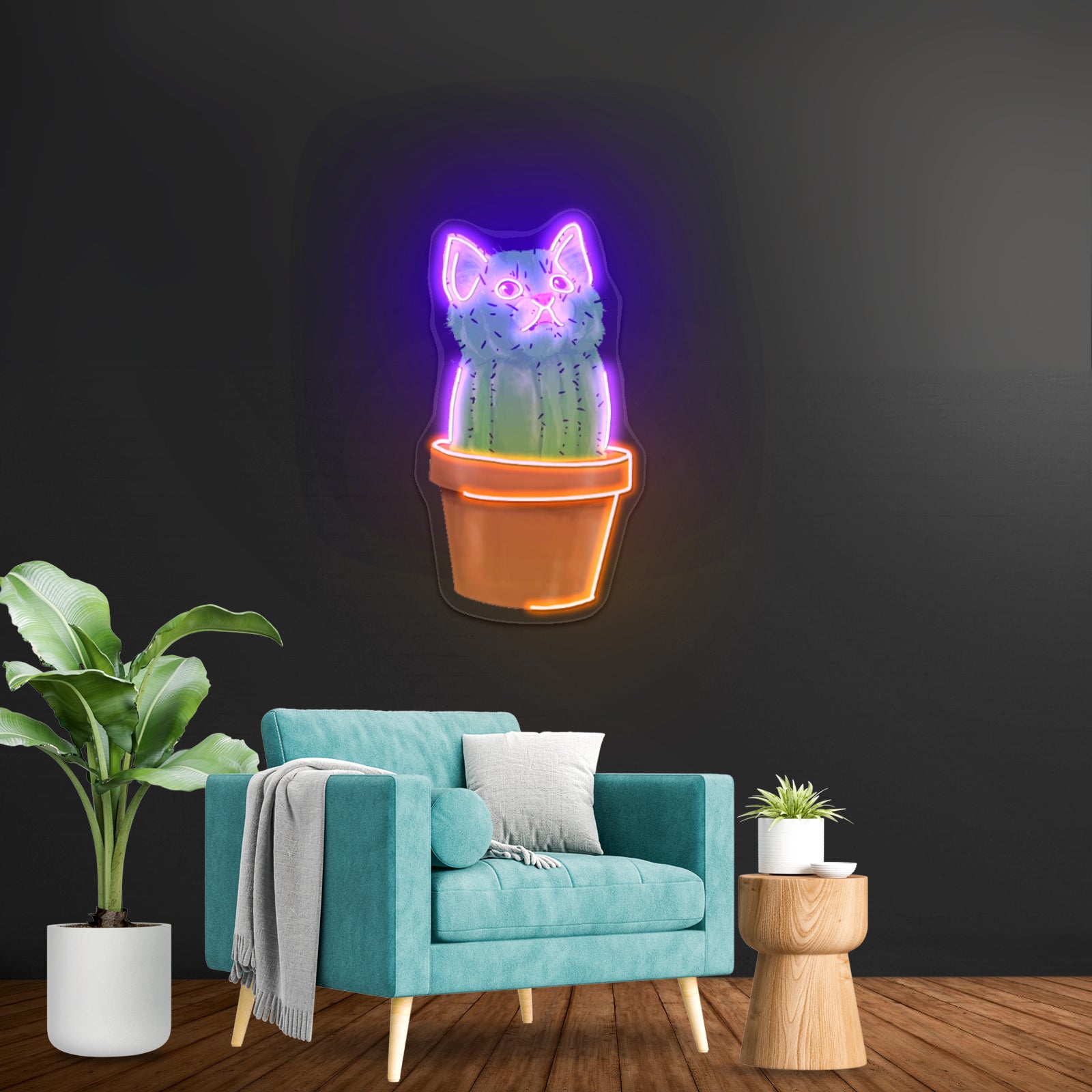 Cute Cacti Cat Neon Signs