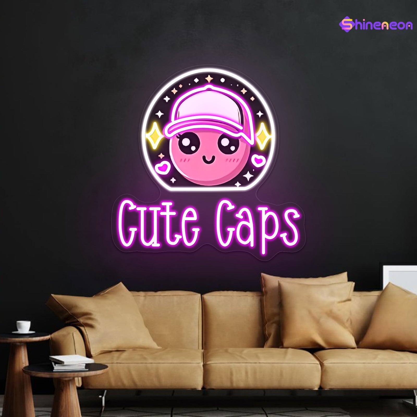 Cute Caps logo Custom Led Neon Sign - 35inch - Shineneon