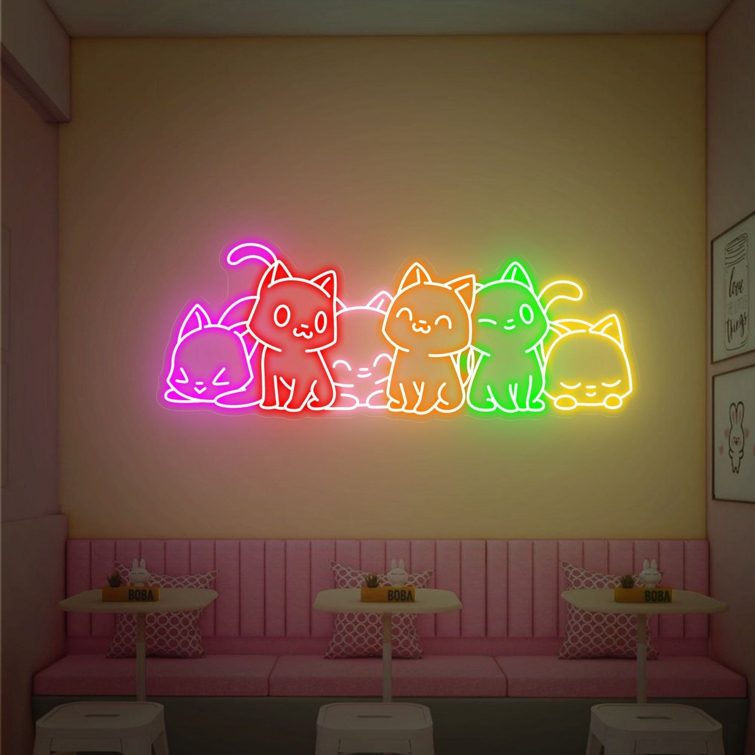 Cute Cat Decor Gift Led Neon Lights Cat Wall Neon Decor | Shineneon