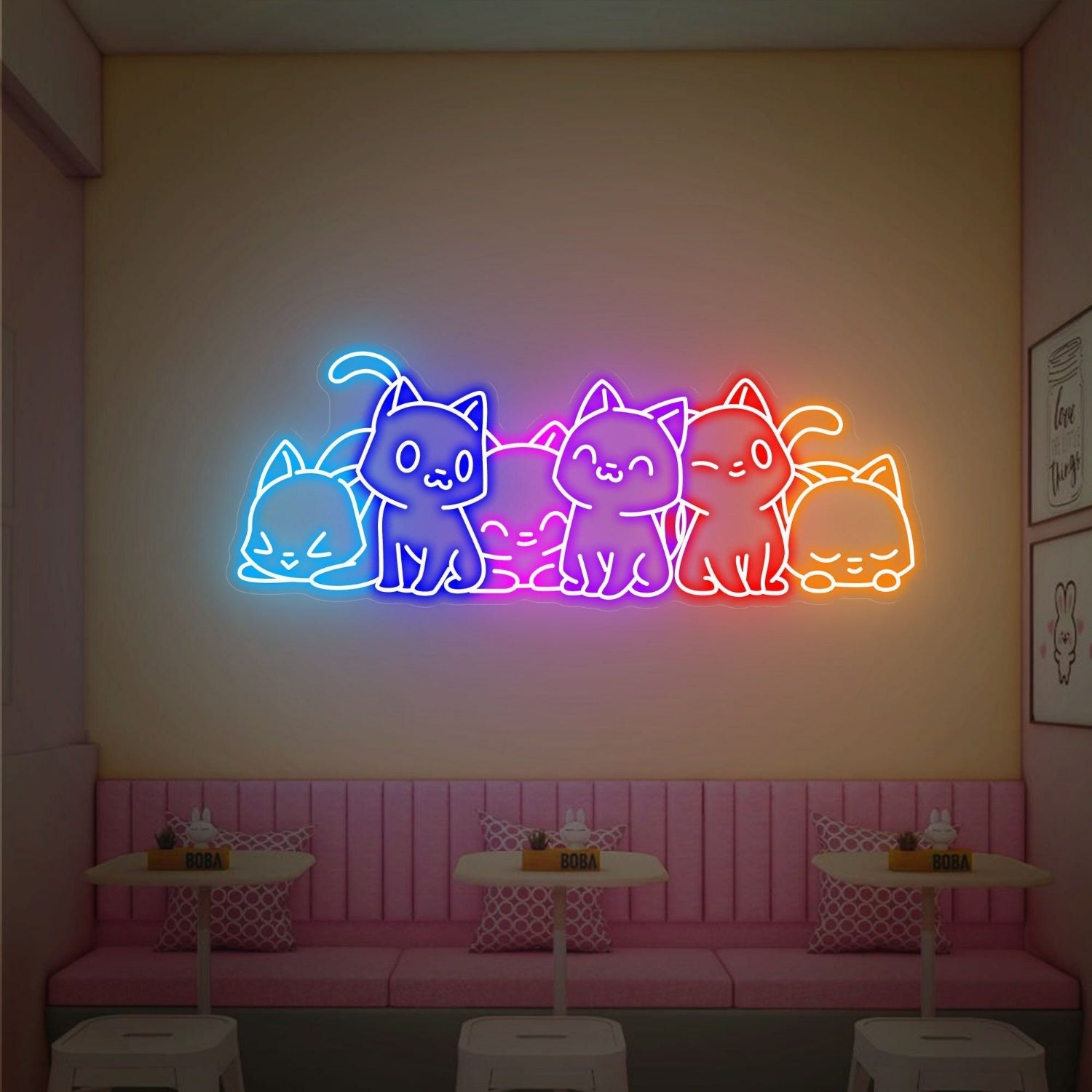 Cute Cat Decor Gift Led Neon Lights Cat Wall Neon Decor - Shineneon