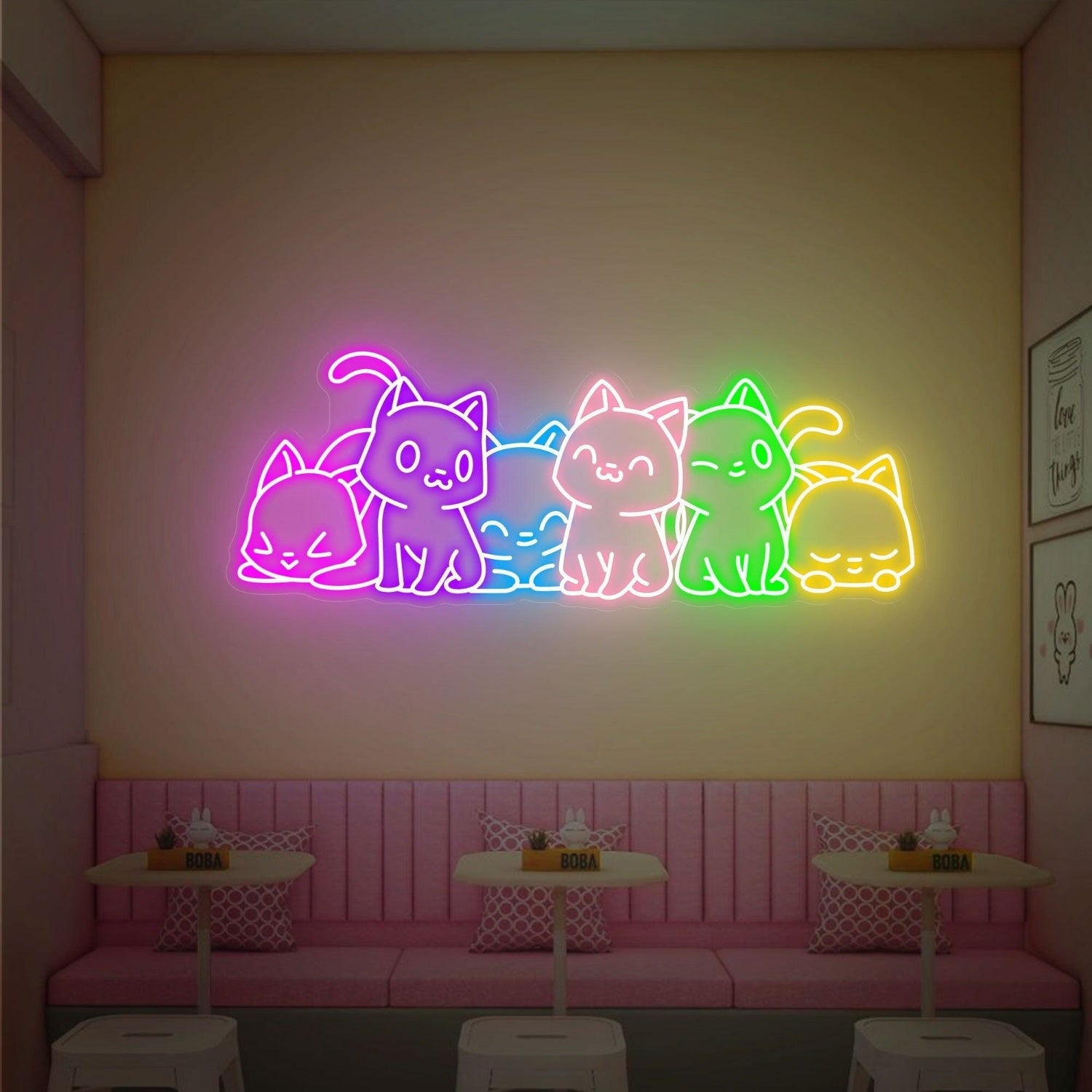 Cute Cat Decor Gift Led Neon Lights Cat Wall Neon Decor - Shineneon