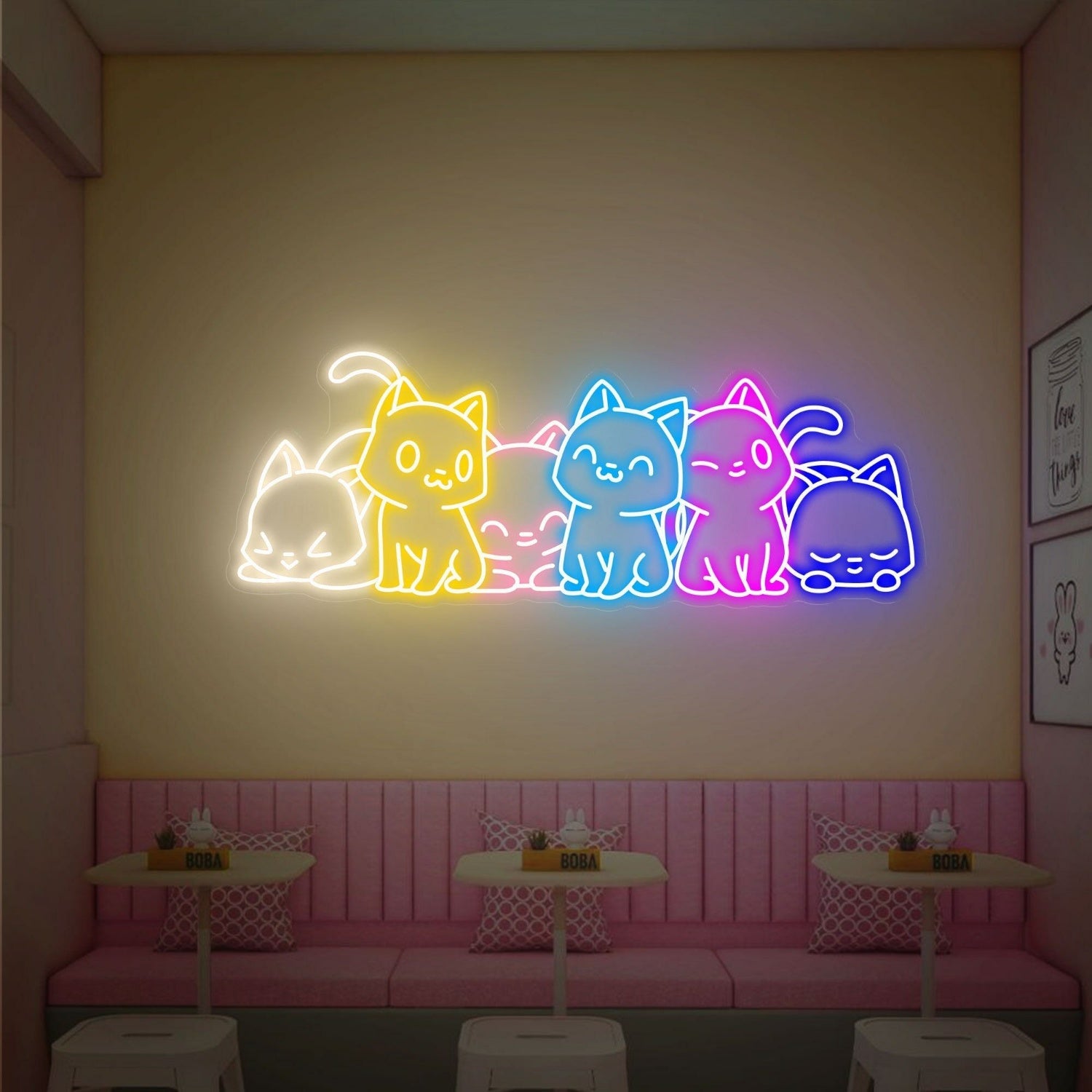 Cute Cat Decor Gift Led Neon Lights Cat Wall Neon Decor - Shineneon