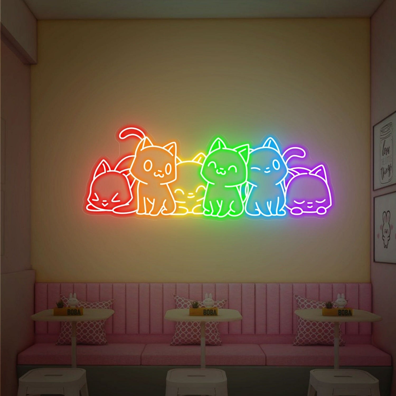 Cute Cat Decor Gift Led Neon Lights Cat Wall Neon Decor - Shineneon