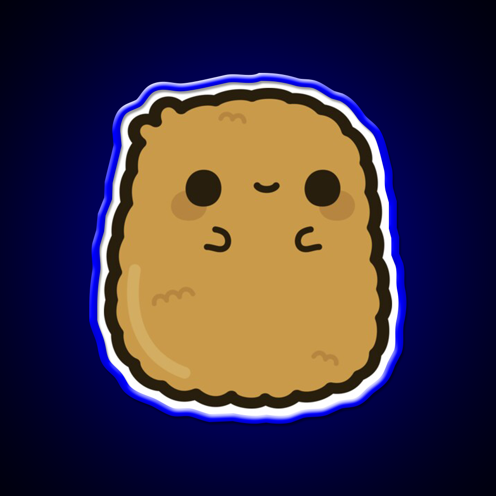 Cute Chicken Nugget Fast Food Led Neon Sign For Burger Place Rgb Color