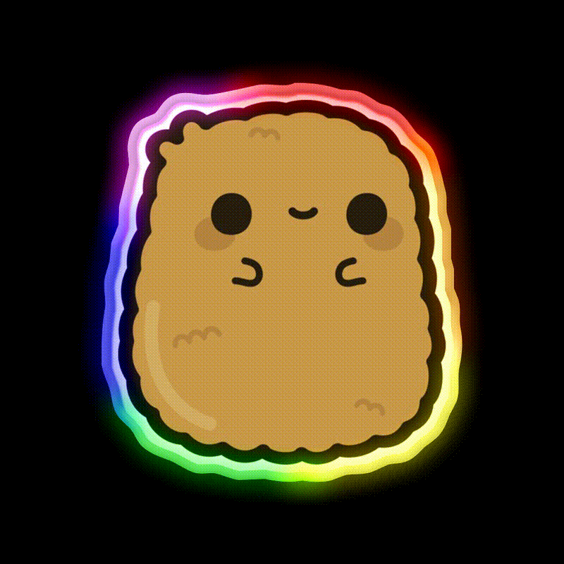 Cute Chicken Nugget Fast Food Led Neon Sign For Burger Place Rgb Color