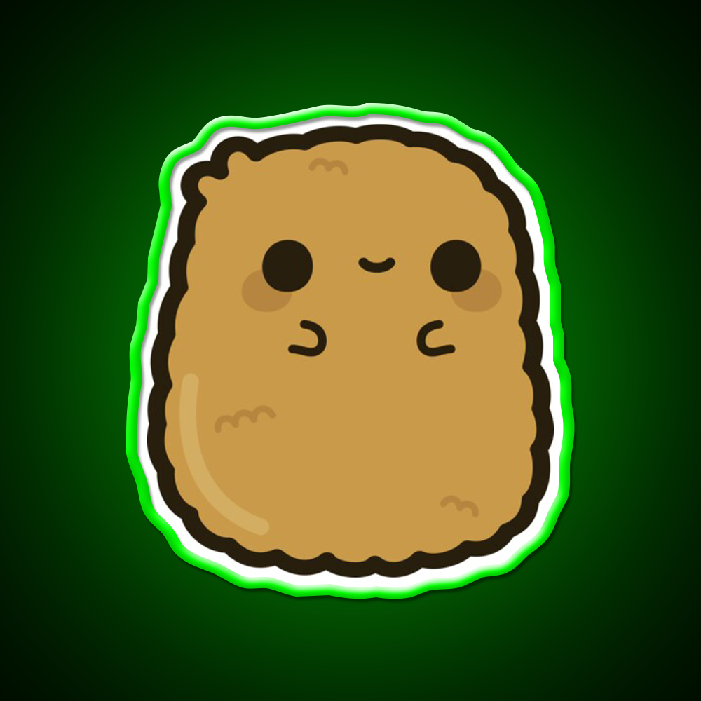 Cute Chicken Nugget Fast Food Led Neon Sign For Burger Place Rgb Color