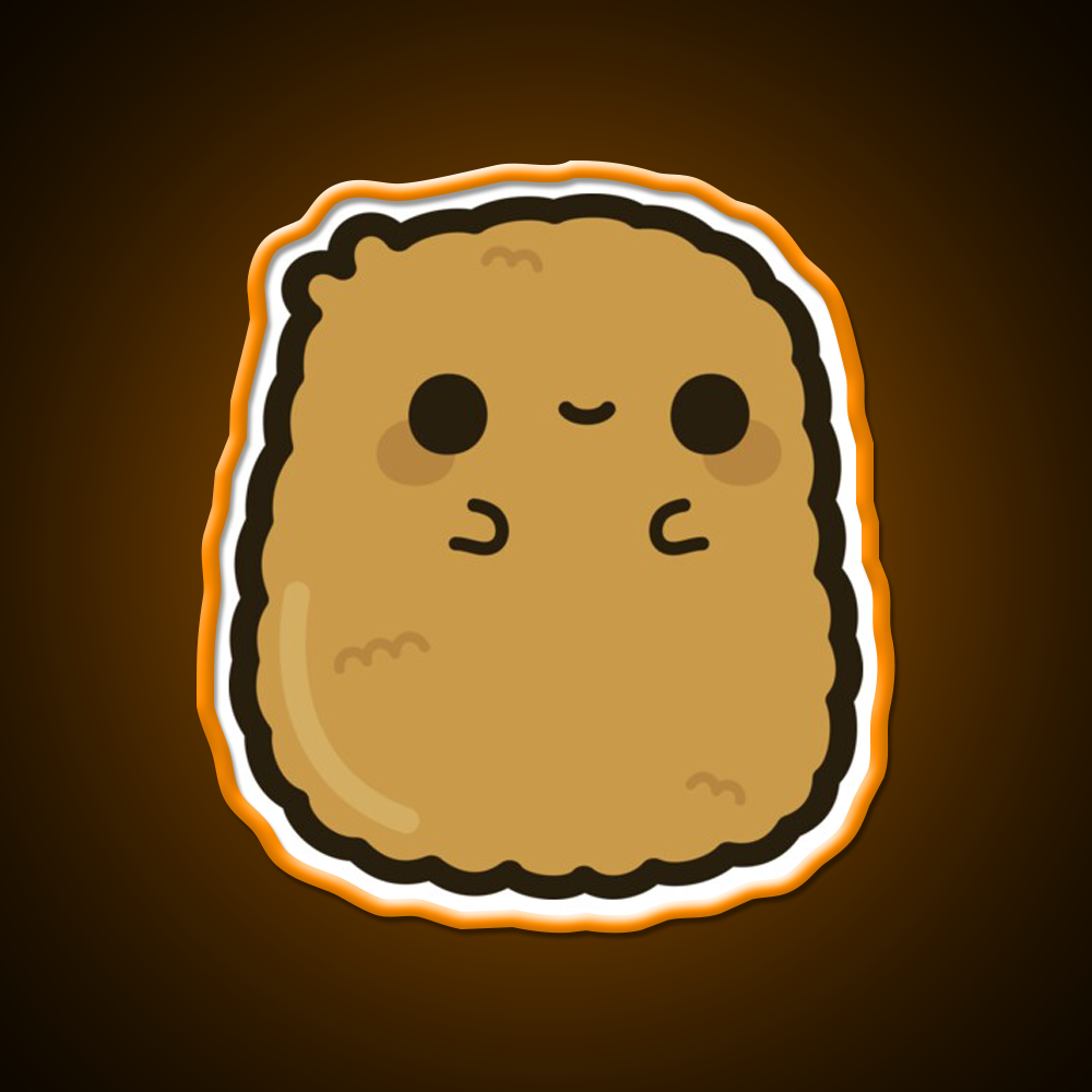 Cute Chicken Nugget Fast Food Led Neon Sign For Burger Place Rgb Color