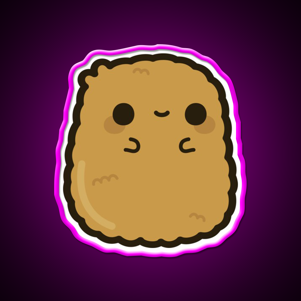 Cute Chicken Nugget Fast Food Led Neon Sign For Burger Place Rgb Color