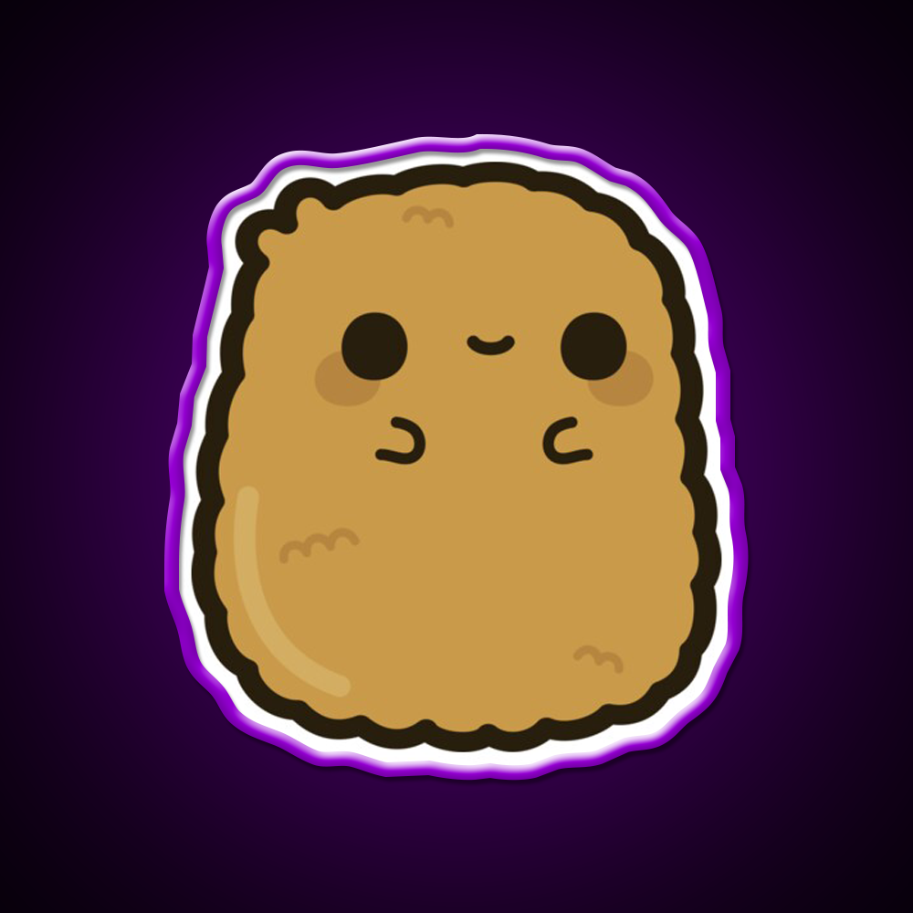 Cute Chicken Nugget Fast Food Led Neon Sign For Burger Place Rgb Color