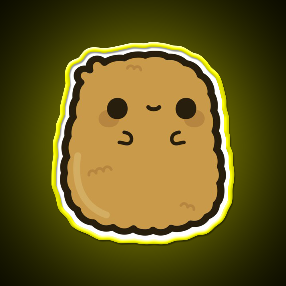 Cute Chicken Nugget Fast Food Led Neon Sign For Burger Place Rgb Color