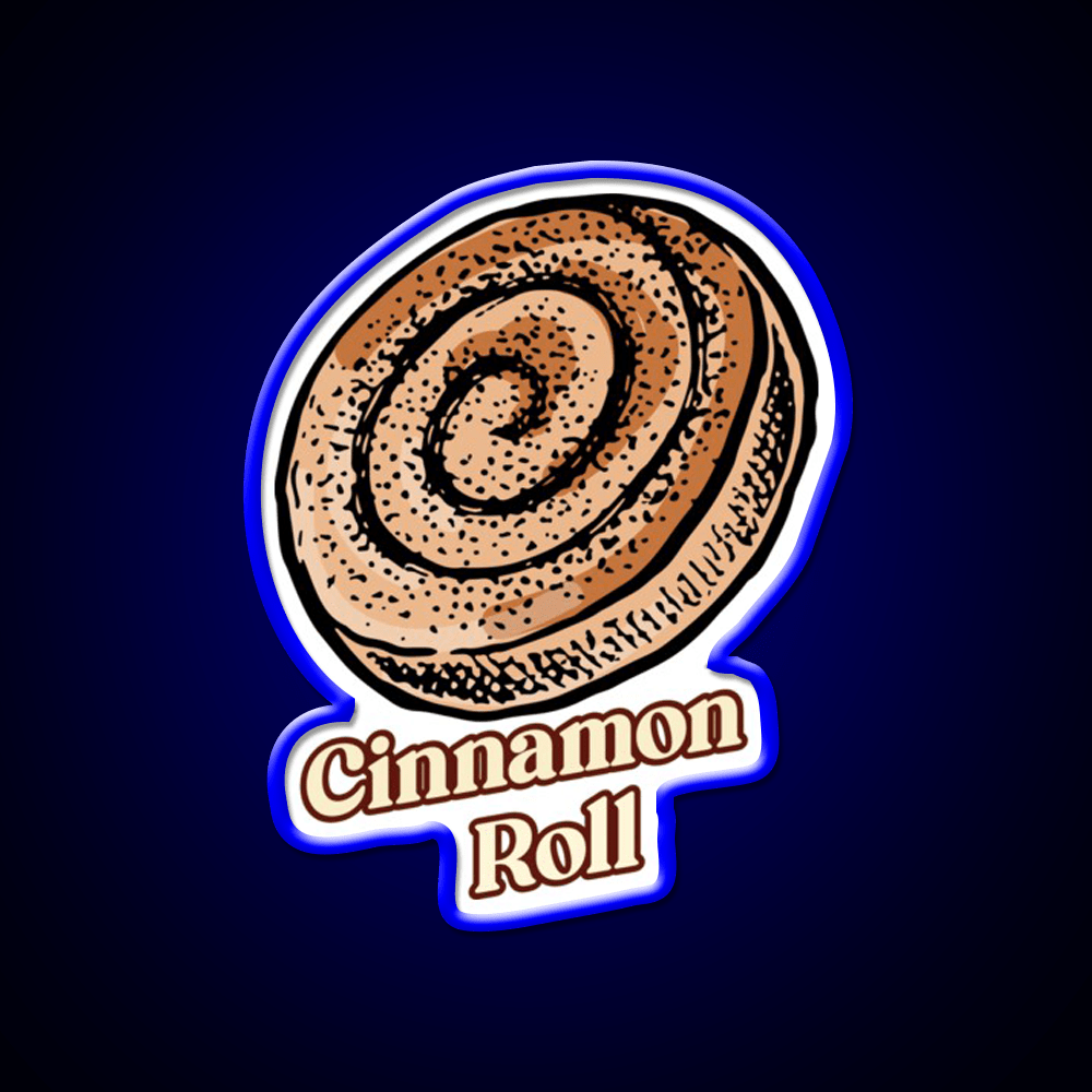 Cute Cinnamon Roll Delight Irresistible Pastry Snack Food Led Neon Sign Rgb Color - Shineneon