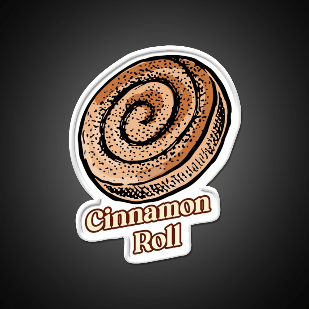 Cute Cinnamon Roll Delight Irresistible Pastry Snack Food Led Neon Sign Rgb Color - Shineneon