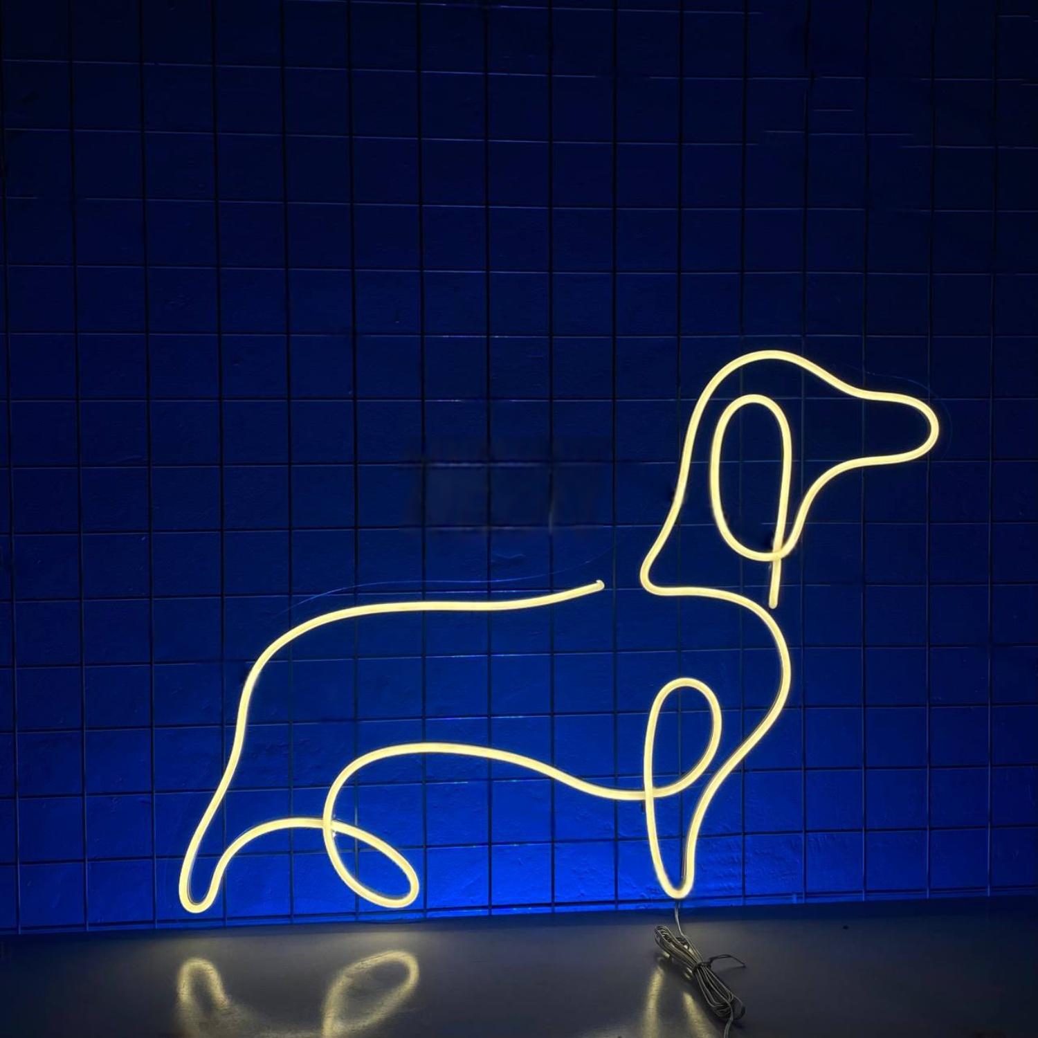 Cute Dachshund Led Neon Sign Dog Shop Light Wall Art | Shineneon