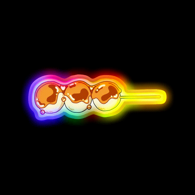 Cute Dango Stick Snack Food Led Neon Sign Rgb Color - LED neon sign close-up detail