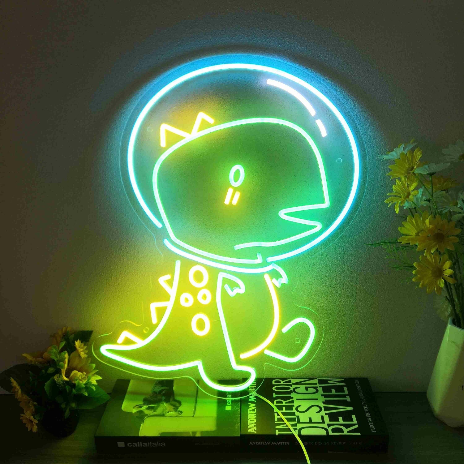 Cute Dinosaur Astronaut Led Neon Signs Wall Decoration For Kids | Shineneon