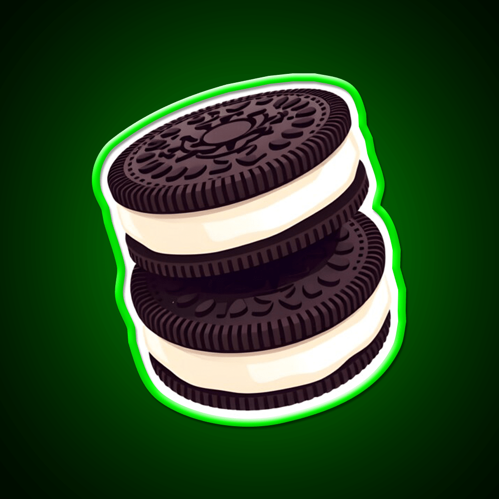 Cute Double Stack Oreo Cookies Snack Food Led Neon Sign Rgb Color - Shineneon