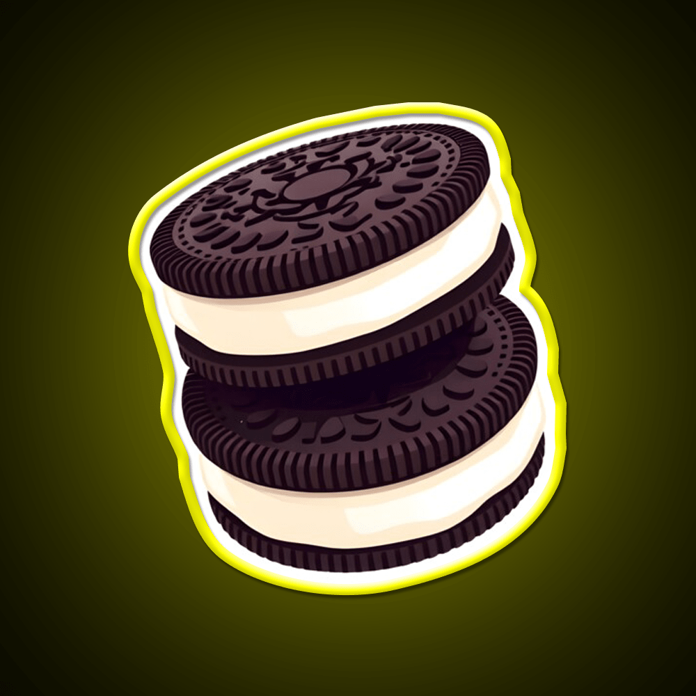 Cute Double Stack Oreo Cookies Snack Food Led Neon Sign Rgb Color - Shineneon