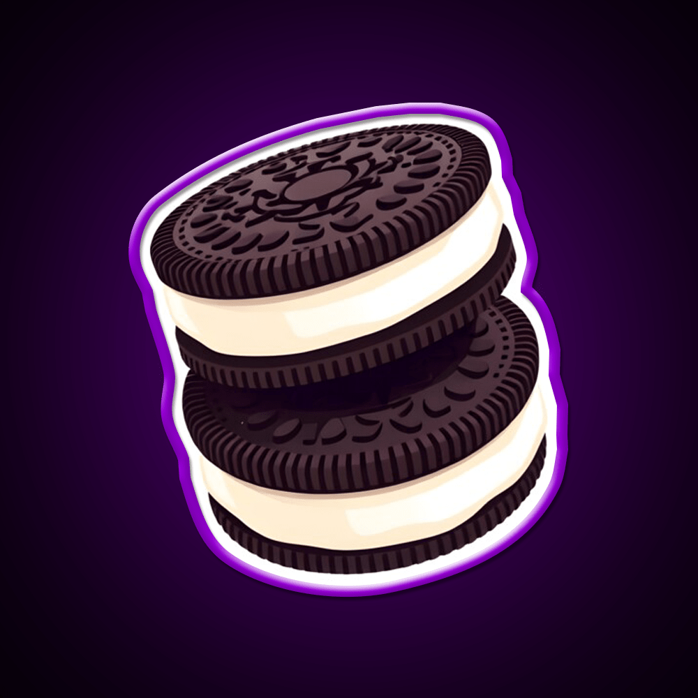 Cute Double Stack Oreo Cookies Snack Food Led Neon Sign Rgb Color - Shineneon