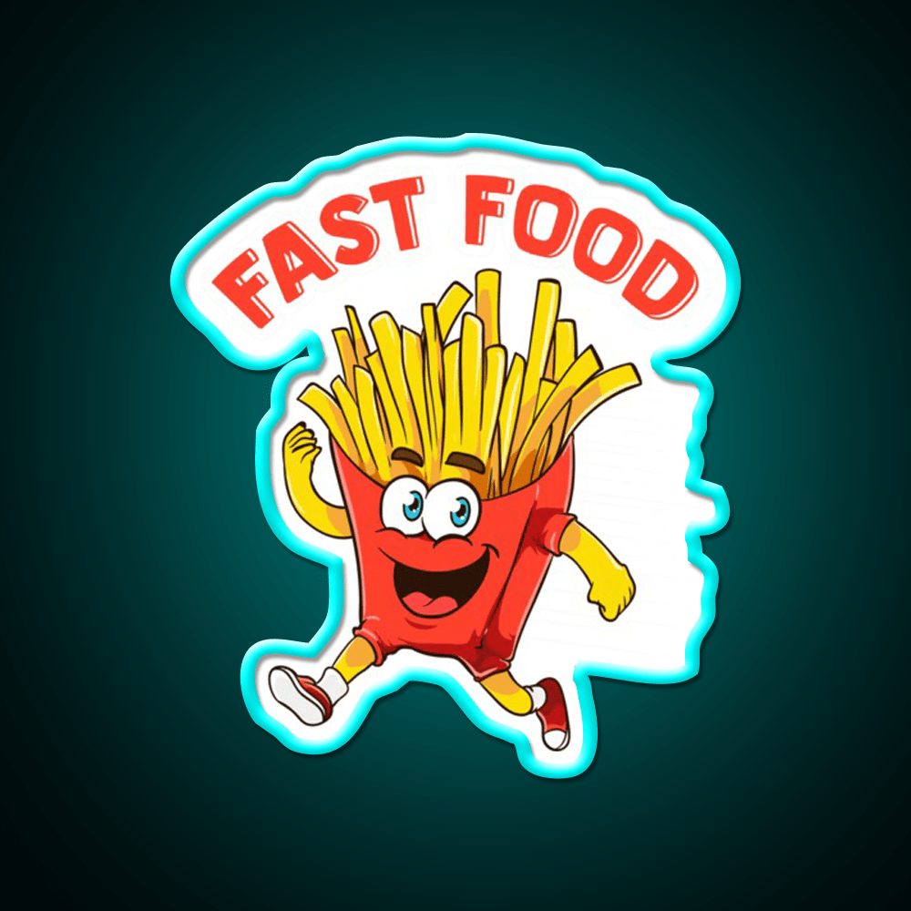 Cute Fast Food French Fries Joke Fast Food Led Neon Sign For Burger Place Rgb Color - Shineneon