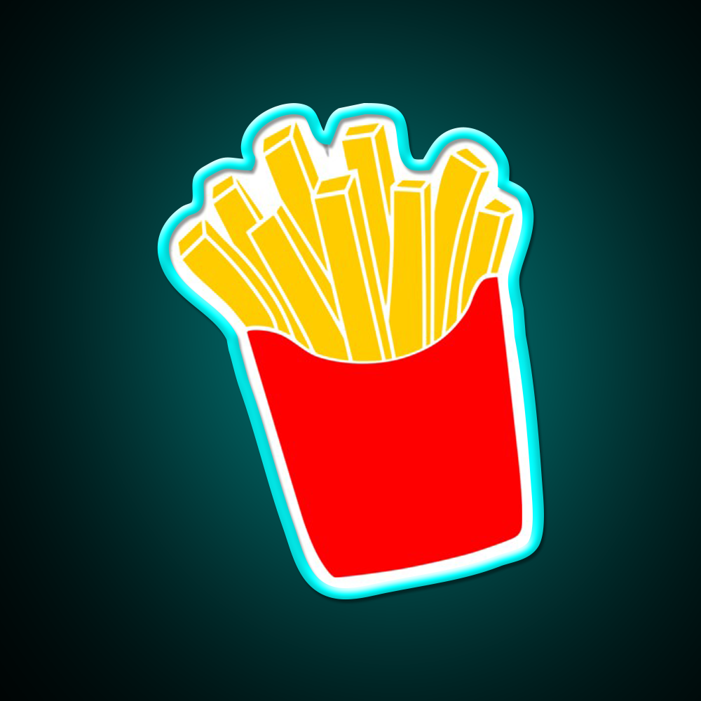 Cute Fries Fast Food Led Neon Sign For Burger Place Rgb Color
