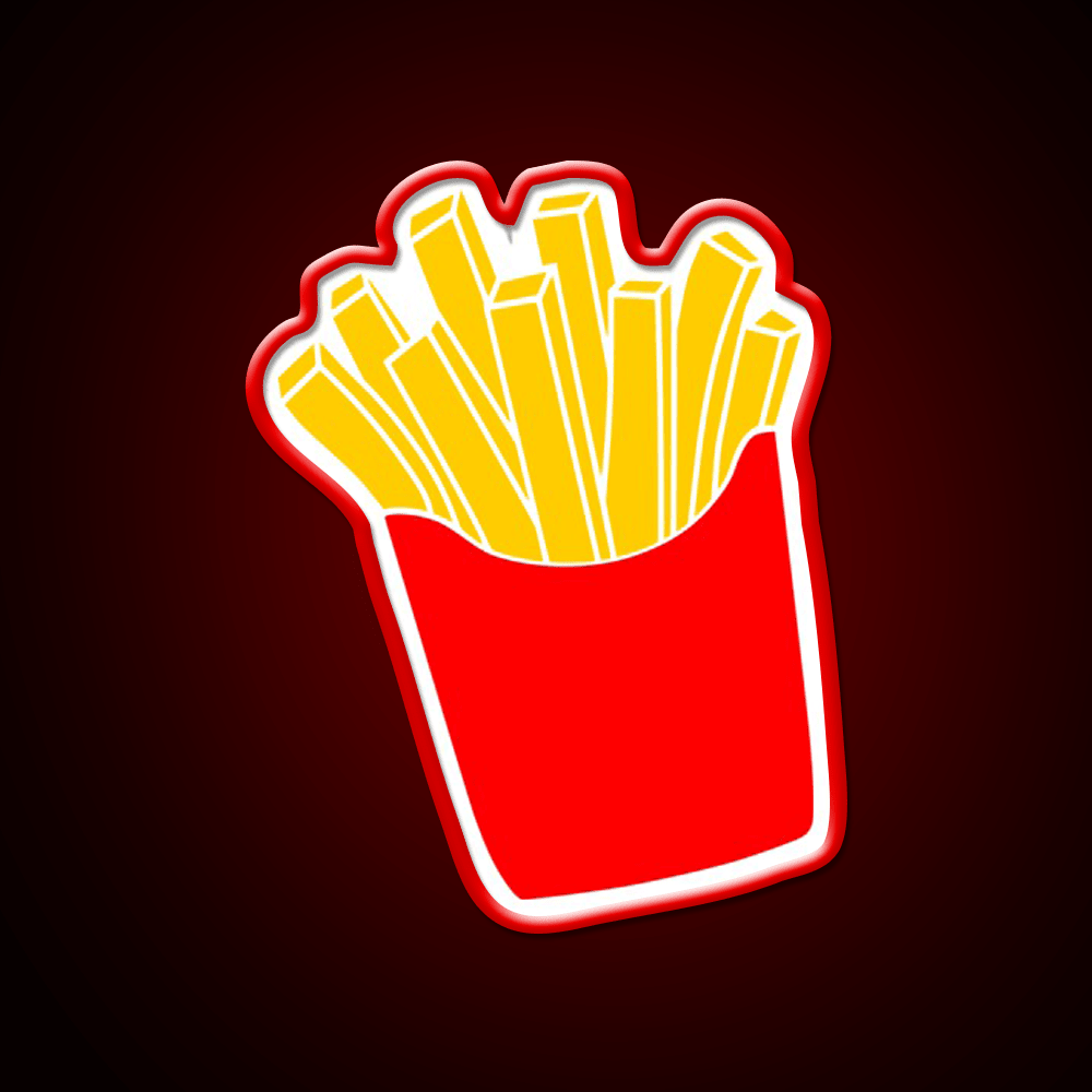 Cute Fries Fast Food Led Neon Sign For Burger Place Rgb Color - Shineneon