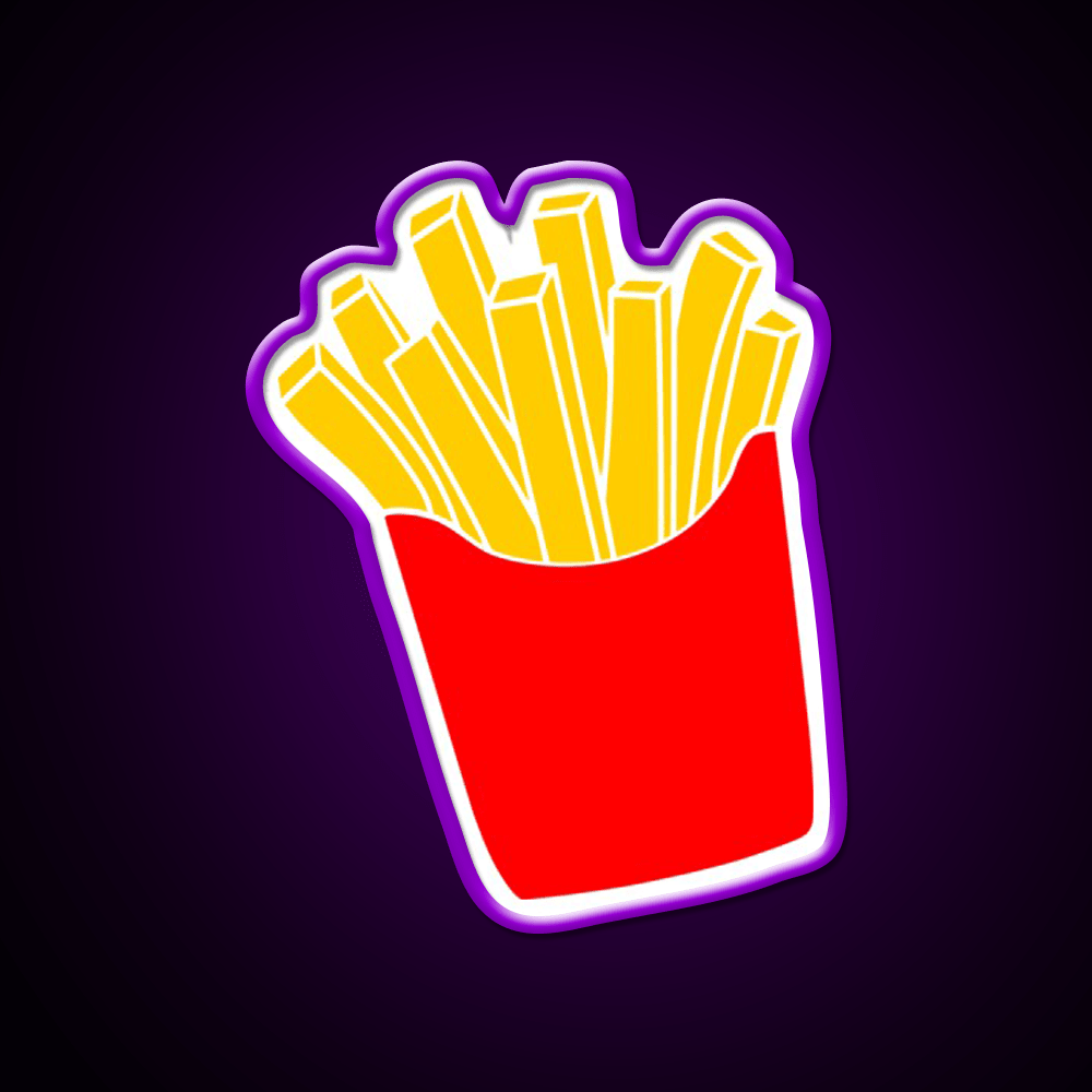 Cute Fries Fast Food Led Neon Sign For Burger Place Rgb Color - Shineneon