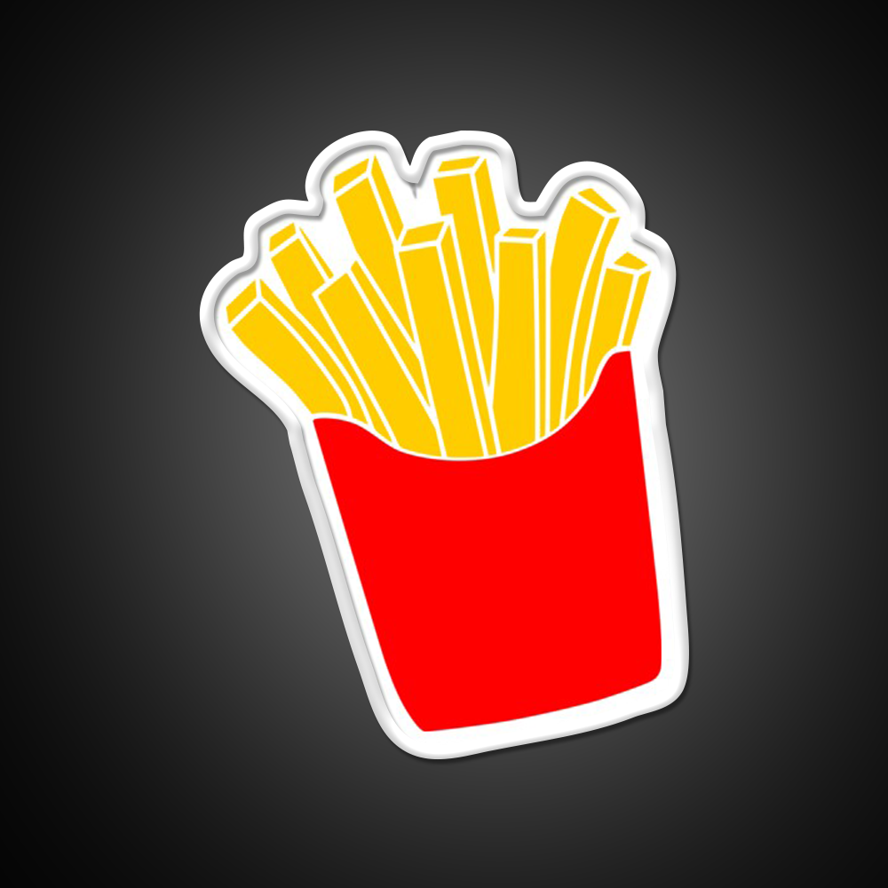 Cute Fries Fast Food Led Neon Sign For Burger Place Rgb Color