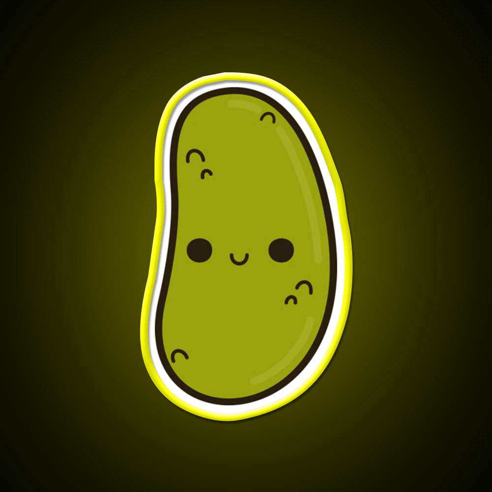 Cute Gherkin Snack Food Led Neon Sign Rgb Color - Custom LED neon sign front view