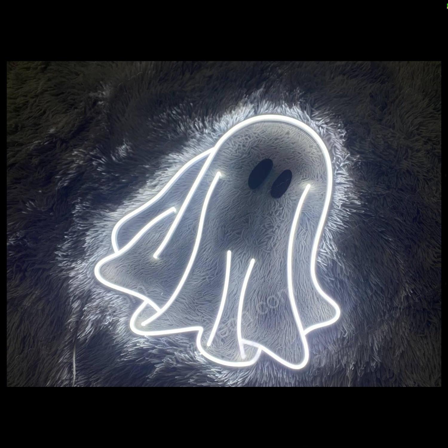 Cute Ghost White Led Neon Sign Halloween Room Decor | Shineneon